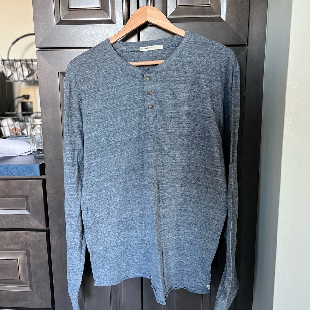 Marine Layer Long Sleeve Henley // Large